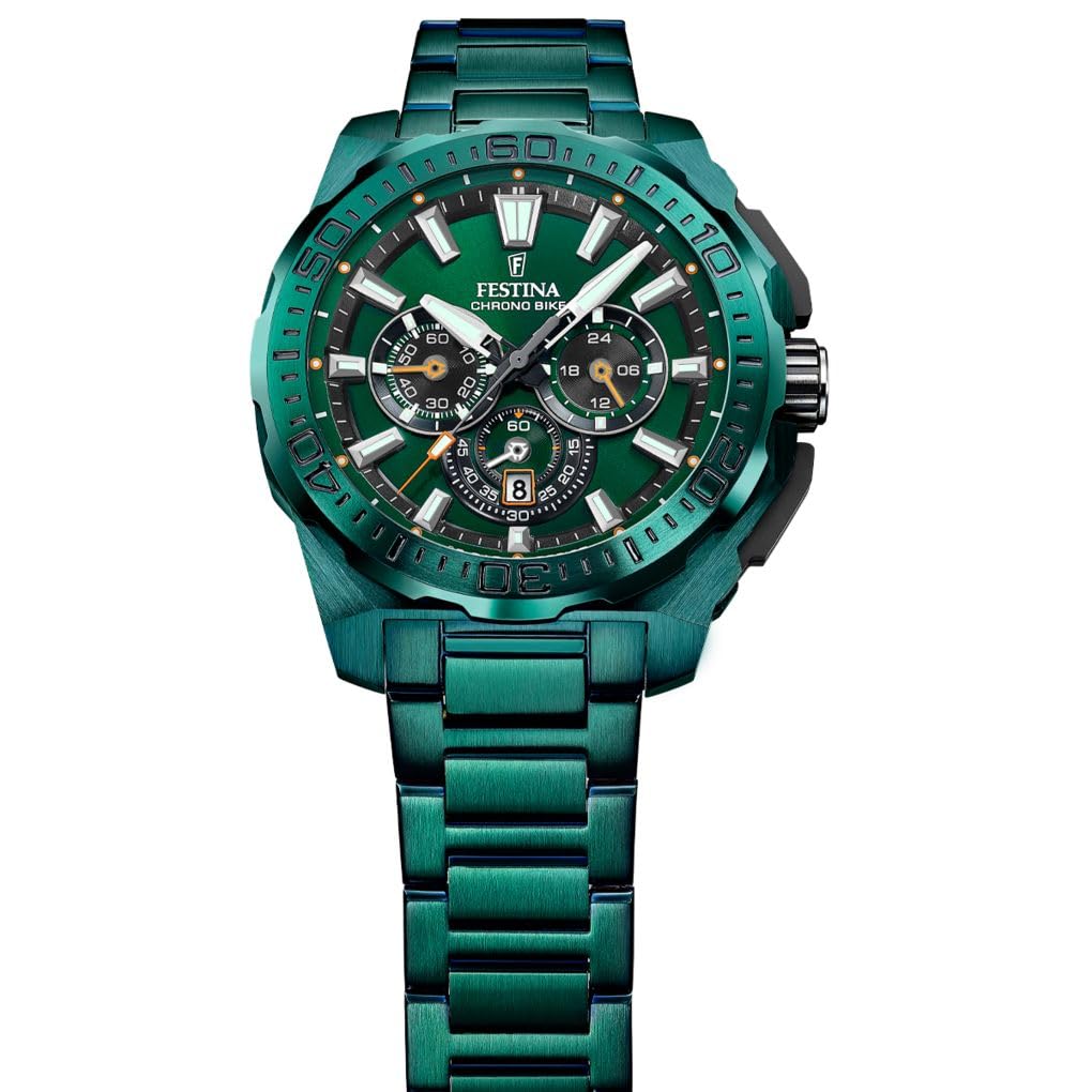 Festina Herrenuhr Analog aus Edelstahl 316l Grün F20730/1