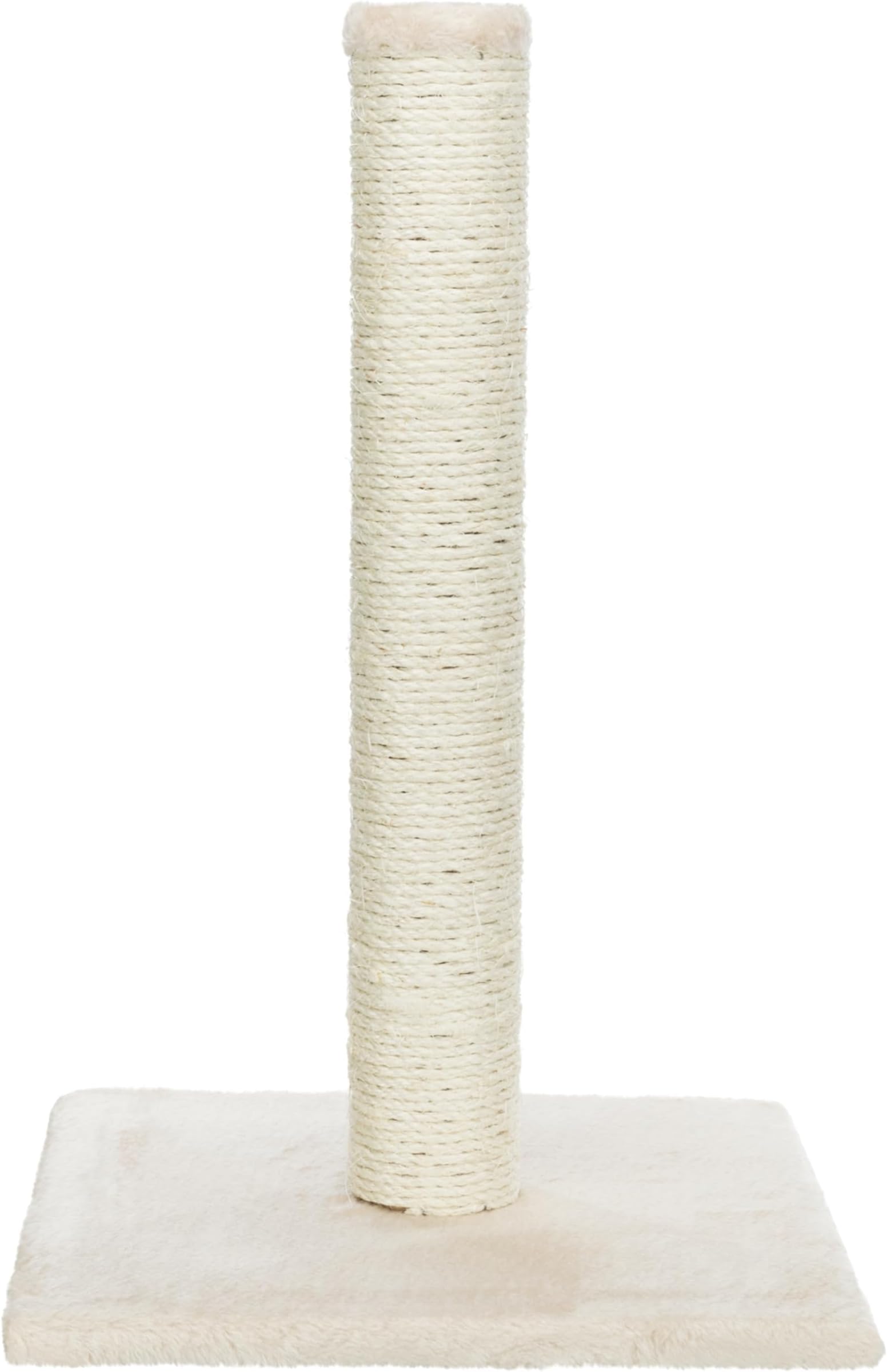 Parla Cat Scratching Post 24.4 Inch - Cat Scratcher with Soft Fabric Covering Base and Durable Sisal Rope - in Beige