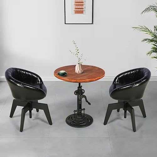 Miniatura 2 de Sofá de ocio individual, Asiento de escritorio giratorio ajustable para oficina en casa, Cuero acolchado con patas de metal, Muebles de diseño de