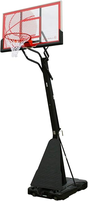 Bee-Ball ZY-021 Optimum Basketball Stand, Full NBA Official Size Basketball Hoop, Heavy Duty Breakaway Ring and Rebound System