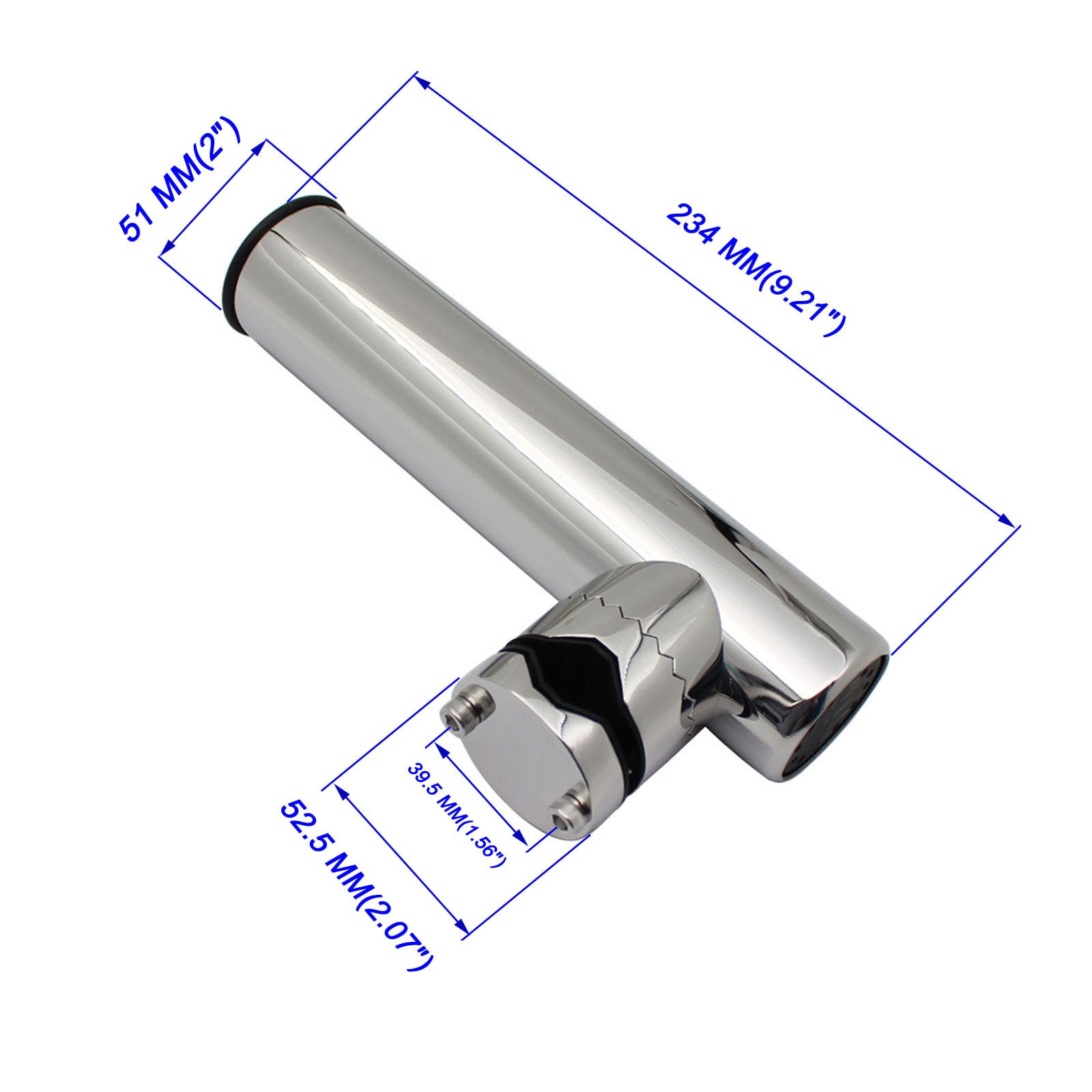 1 Soporte para caña de Barco de Plata Ajustable para mar y yate, Kit de Ajuste Universal, Duradero, Acero Inoxidable 316, Abrazadera de Estilo Torneo en Soporte para caña de Pescar