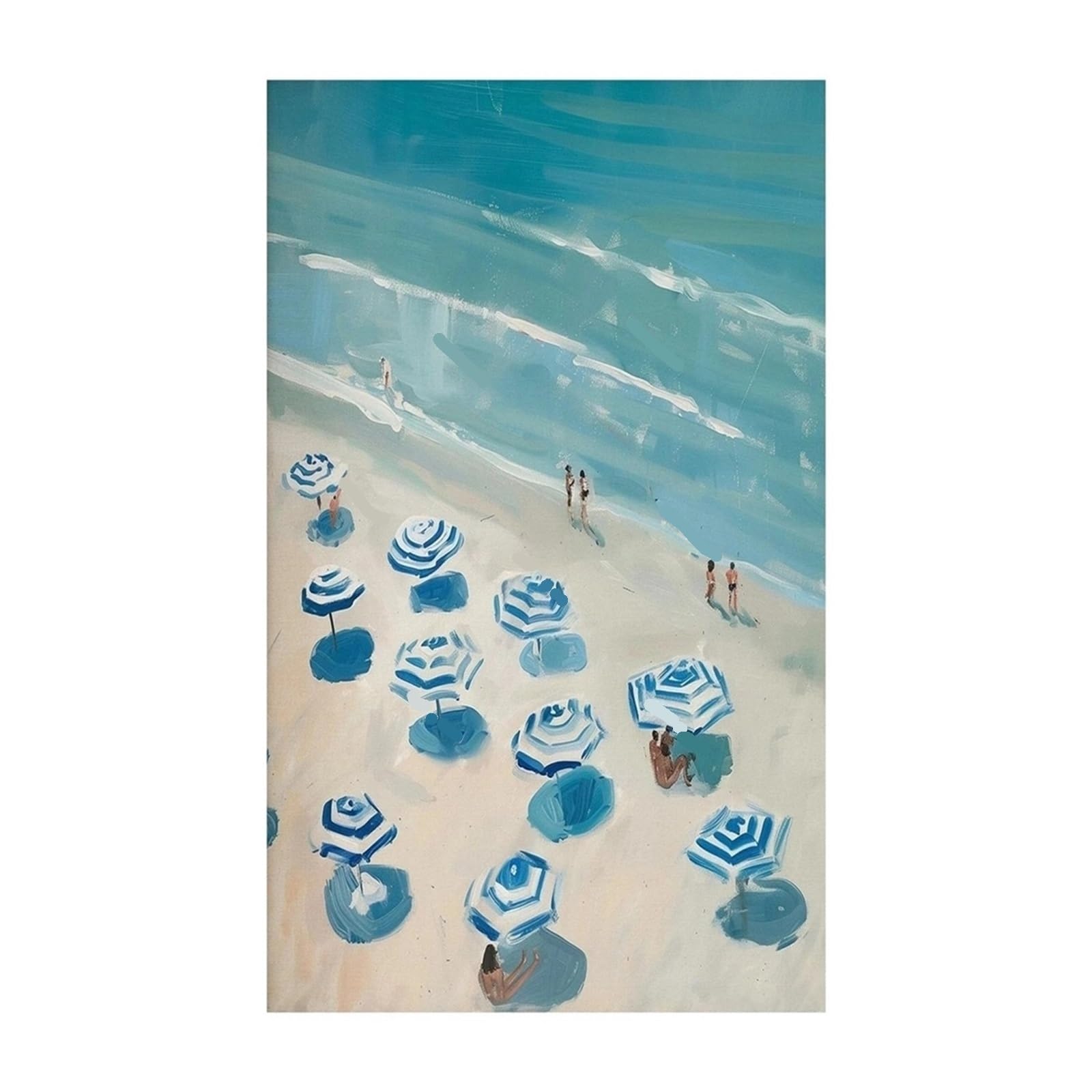 Graiting 1pc Blue Coastal Beach Seashell Sailboat Hydrangea Posters Prints Canvas Painting Wall Art Pictures Living