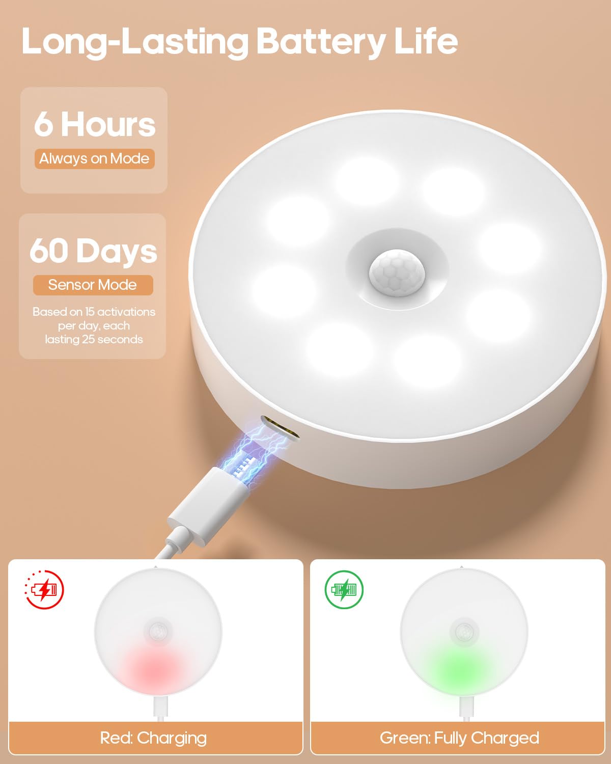 Wireless Step Light Rechargeable Puck Lights With Charging Station - View #12