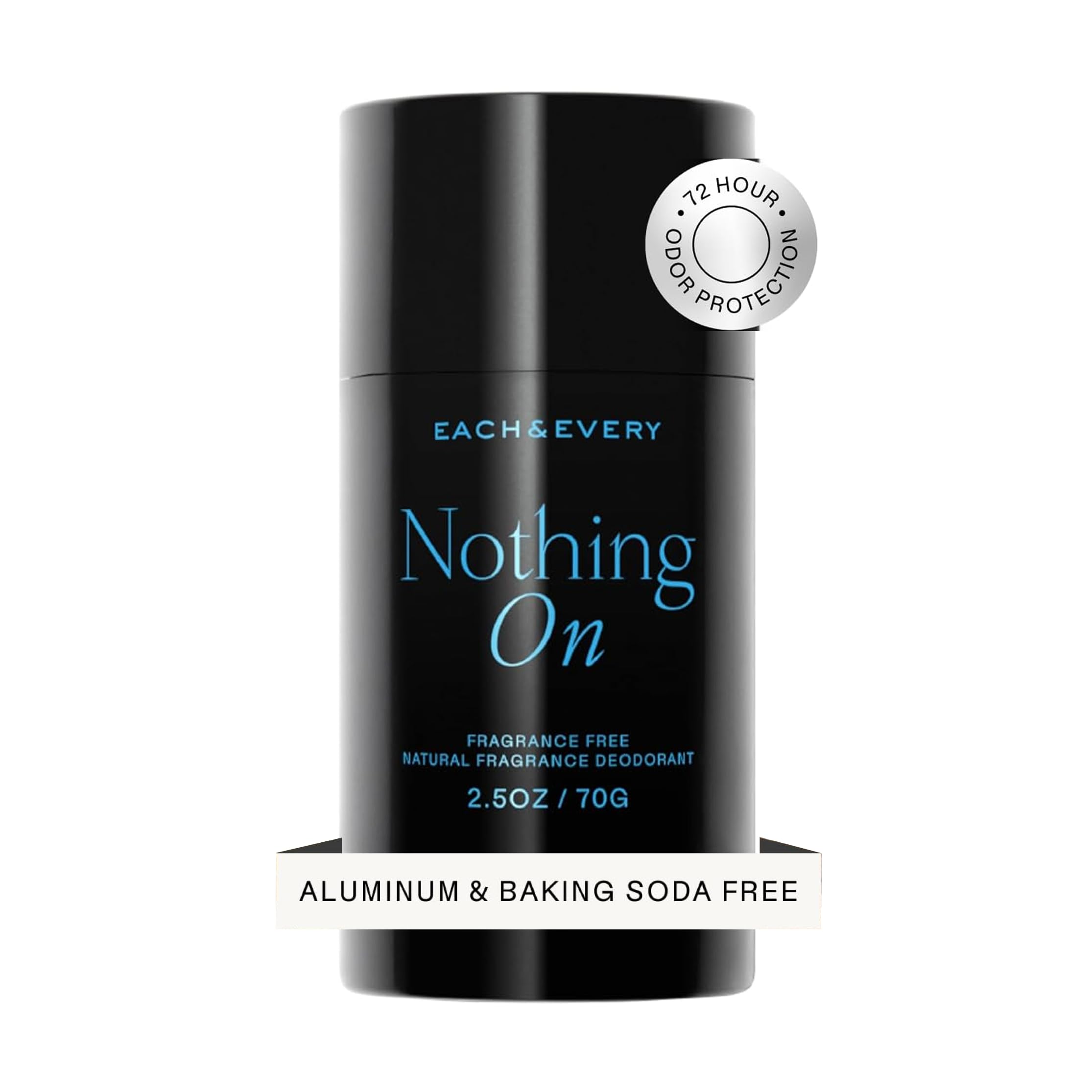 Each & EveryAluminum Free Deodorant for Men & Women - All Natural Deodorant for Sensitive Skin, EWG Verified - Clean, Baking Soda-Free, Plant-Based Fragrance, Unscented Fragrance-Free, 2.5ozEWG Verified
