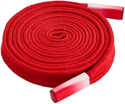 KeuLen Drawstring Cord,130 cm Braided Flat Rope Twisted Cord Solid Color Sweatpants Hoodie Drawstring Rope Replacement DIY Sewing Accessories 1pcsRed