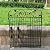 Black Coated Steel Decorative Garden Fence Panel 8 Leaves, 44 inch by 36 inch (Linear Length 12 feet) Metal Folding Fence Wire Fencing Patio Flower Barrier Section Panel, Pack of 4