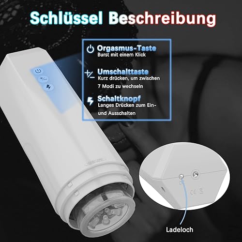 Miniatura 5 de Onismo Automatic Male Masturbator, Electric Masturbation Cup Pocket Pussy with 7 Powerful Thrusting Rotating Modes, Penis Pump Machine Stroker with