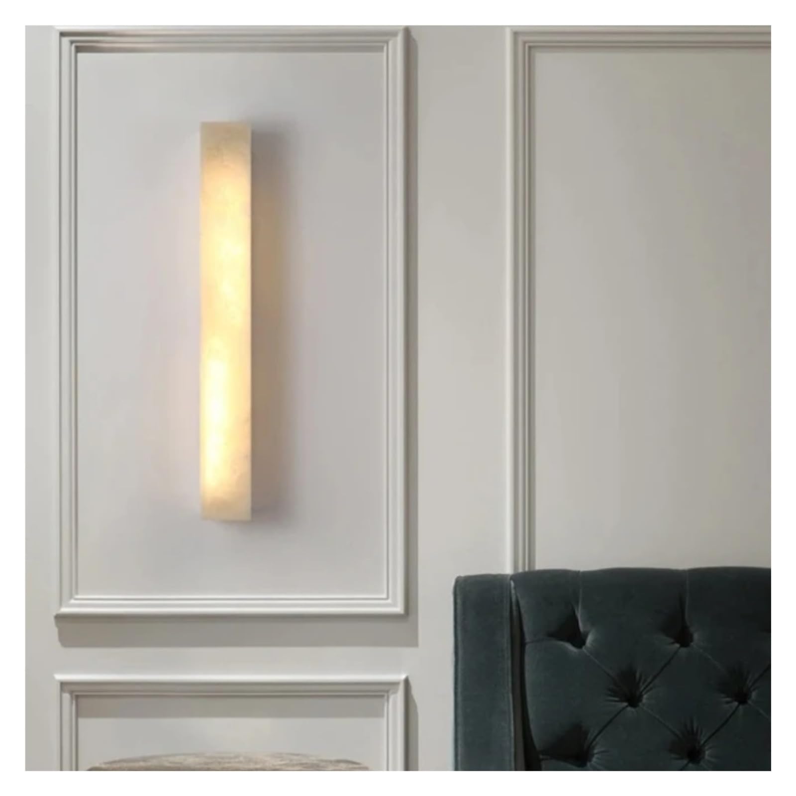 ASerZenith Marble Long Strip Wall Lamp For Living Room Hall Hotel Corridor Indoor Home Modern Copper Led Wall Sconce Lighting Fixture(L40Cm)
