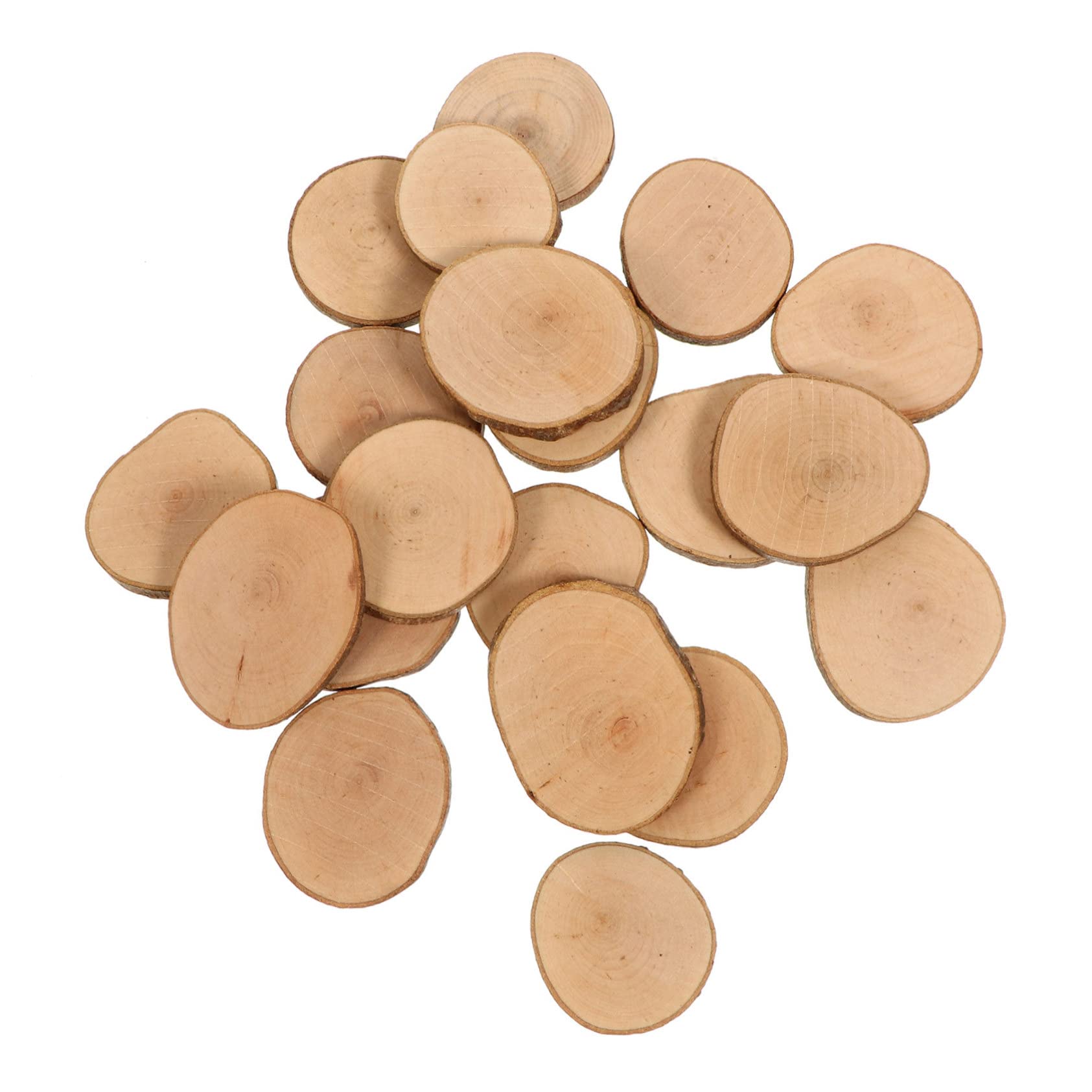 VILLCASE 1 Set 40 Pcs Oval Wood Chips Diy Cutout Embellishment Craft Wood Rounds Wood Circle Embellishments Farmhouse Decoration Diy Wood Chips Wood Disk Child Wooden Vintage Wood Carving