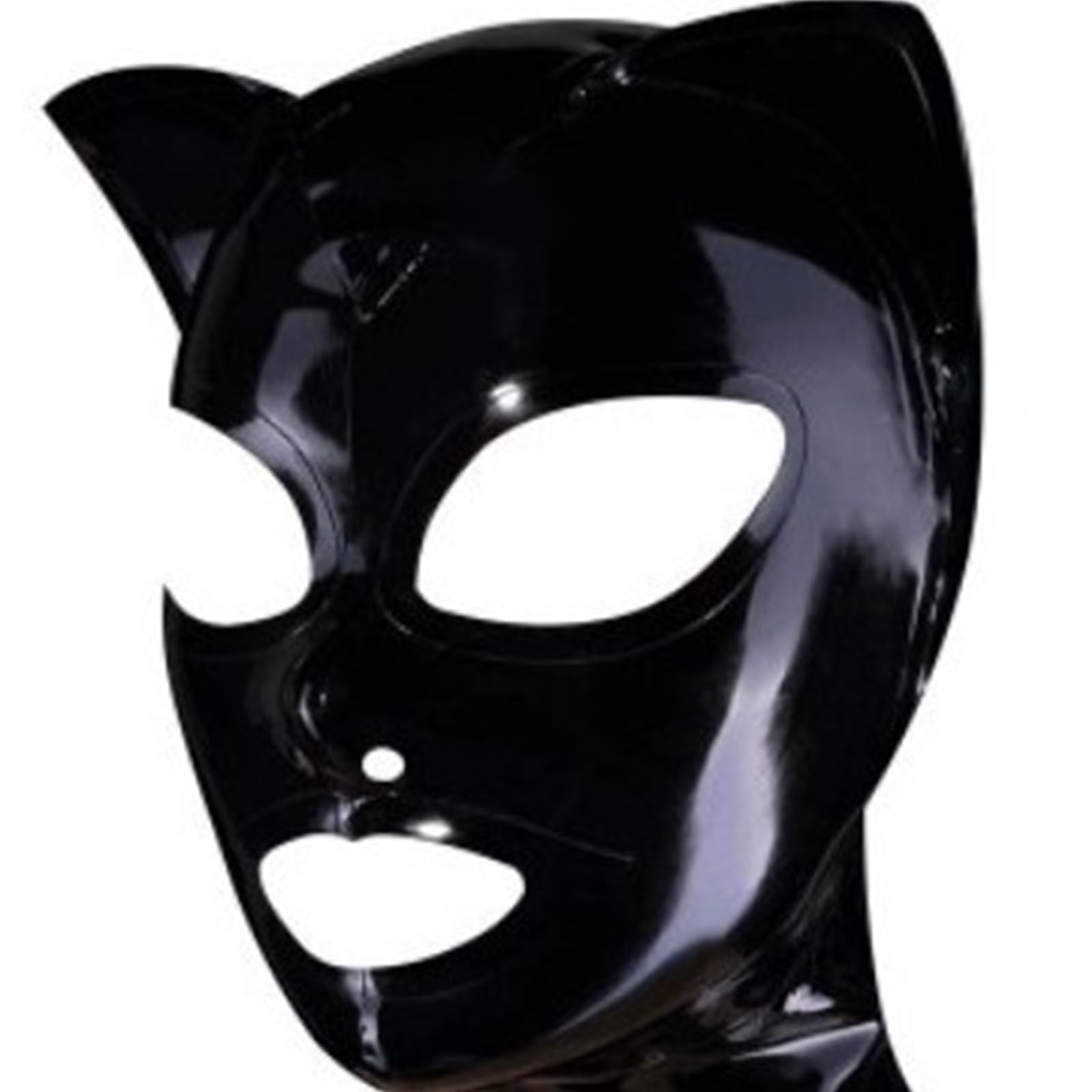 DSPENGS Latex Hood Mask Unisex BDSM Open Eyes Mouth Rubber Head Mask Party Decoration Handmade for Cosplay Clubwear(Size:XS-60CM)