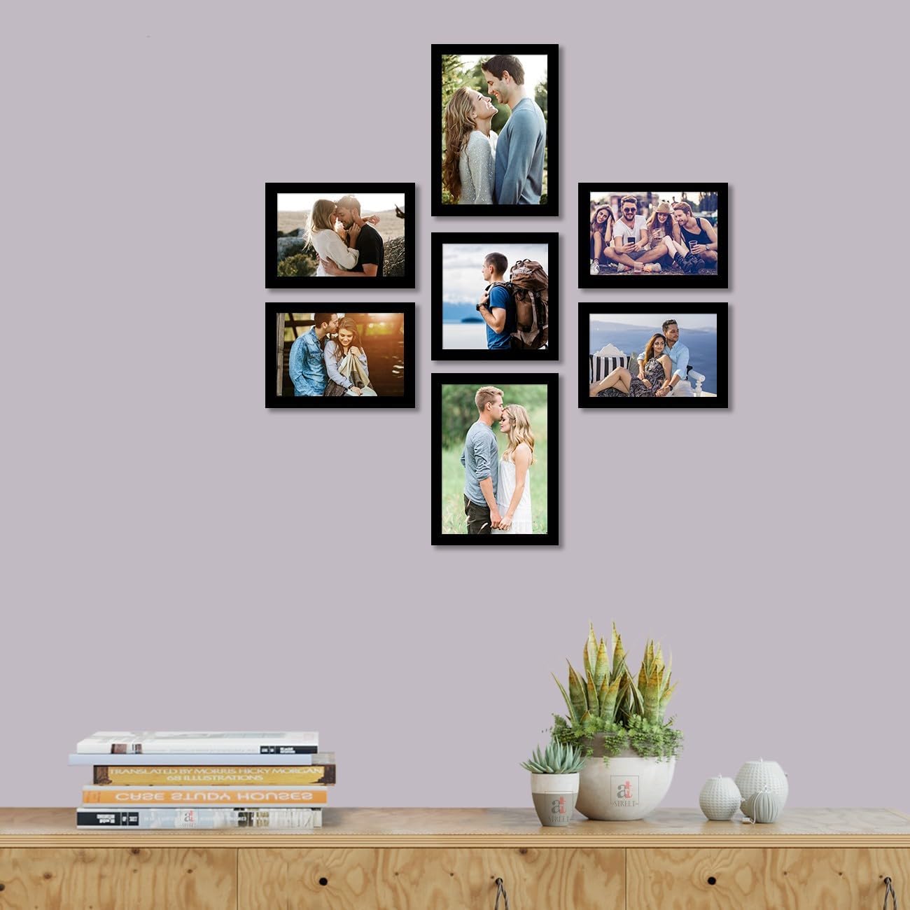 Photo Frame For Wall Set of 7 Black Picture Frame For Home Decoration Size -5x7,5x5, 4x6Inches Ecoseries