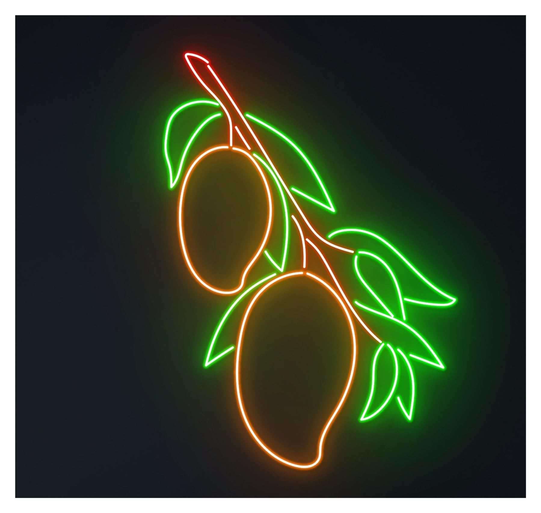 RONGCH Hanging Art Neon Signs Mango Neon Sign Fruit Nursery Room Wall Art Decor 55cm