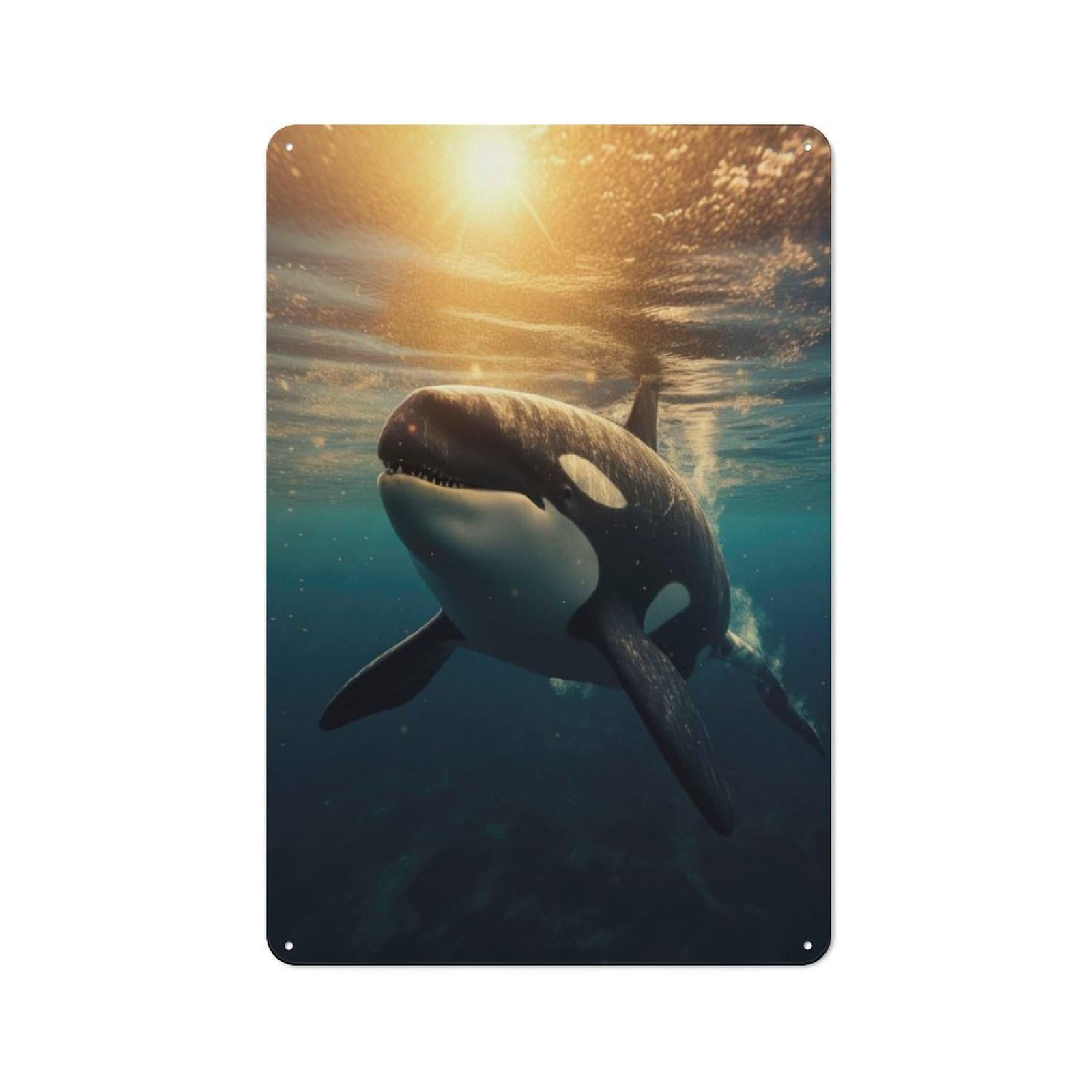 Metal Wall Sign 30x20cm Featuring Orca 2 for Garage Or Workshop, Suited to DIY Enthusiasts