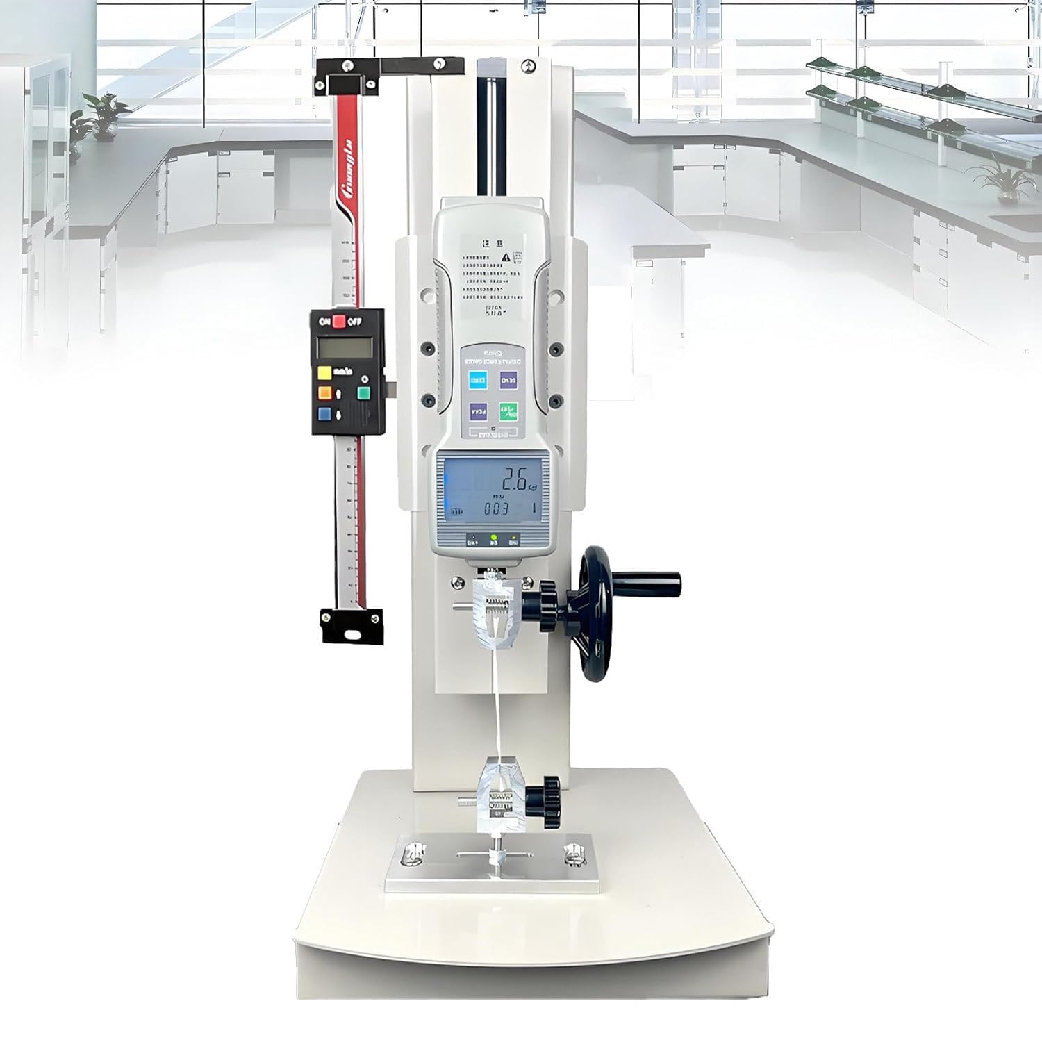 10N-2000N Digital Force Gauge Push Pull Gauge, 270mm Stroke Tensile Tester, Digital Force Gauge Combo, for Elongation and Compression Tests. with Five Probes and Versatile Clamps Withruler-100N