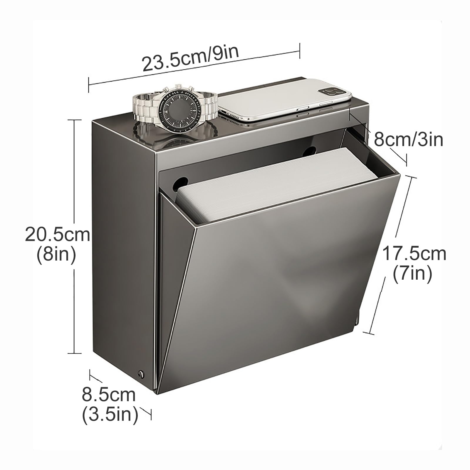 Dispenser Carta Asciugamani, Dispenser Carta Igienica, Porta Carta Igienica Metallo, Portacartaigienica Bagno, Porta Carta Igienica da Muro(White)