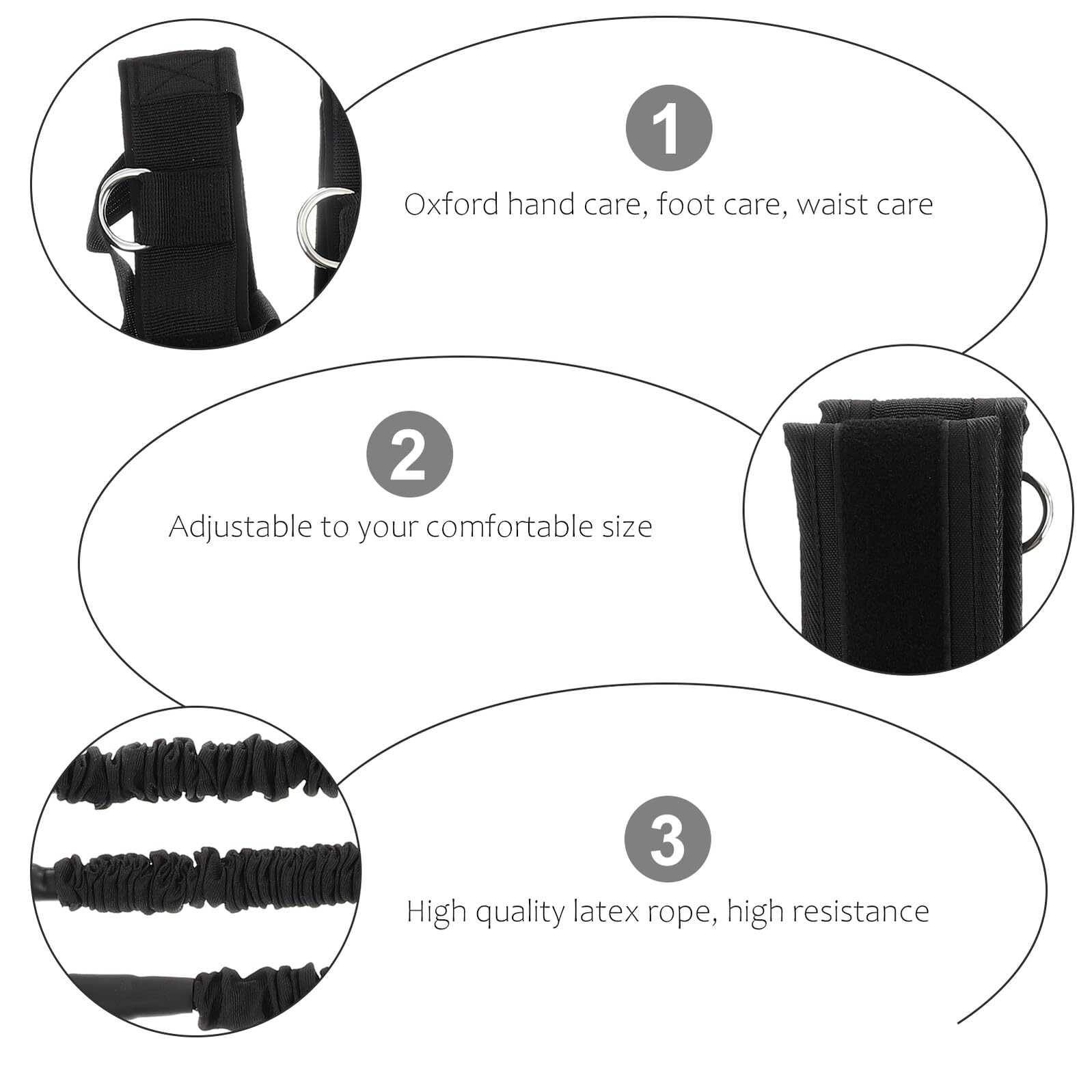 SHERCHPRY Bande Élastique Musculation Haute Résistance en Tissu Oxford et Corde en Latex pour Exercices Fitness à Domicile Extérieur, Entraînement Bras et Taille