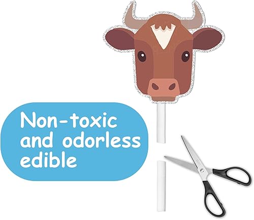 Miniatura 5 de 18 piezas de decoración de postre con purpurina para cupcakes de vaca, país, Western Bull Riding Bull Rider Competición, suministros de decoración