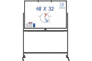 Rolling Dry Erase Board 48 x 32 - Standing Whiteboard