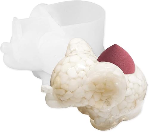 Wehous Soporte de silicona con forma de elefante molde de resina epoxi creativo molde de fundición de pequeños artículos organizador de joyas lindo