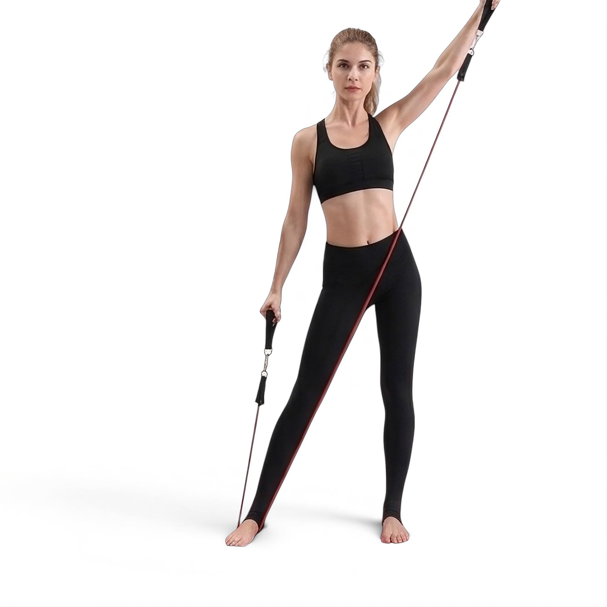 Kit Allenamento Smart Pro con Barra Modulare e 5 Elastici Fitness in TPR (5-25 kg), Set Bande Elastiche di Resistenza con Maniglie, Cavigliere e Ancoraggio Porta, Sacca Inclusa