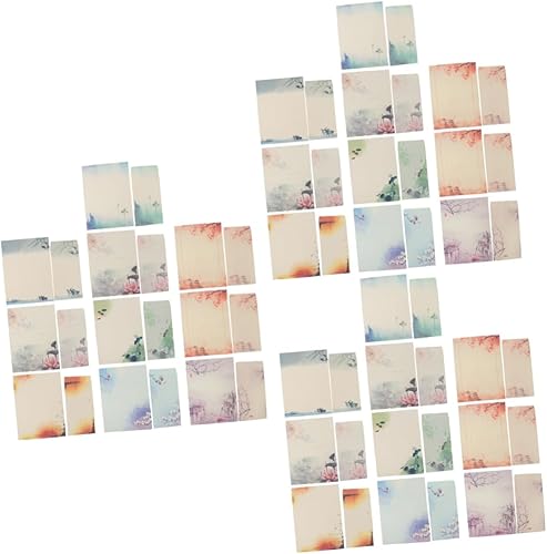 Tofficu 30 Conjuntos de sobres de viento chino Vintage Sobres Chinoiserie Decoración Carta Carta Escritura Carta Estilo Chino Escritura Vintage