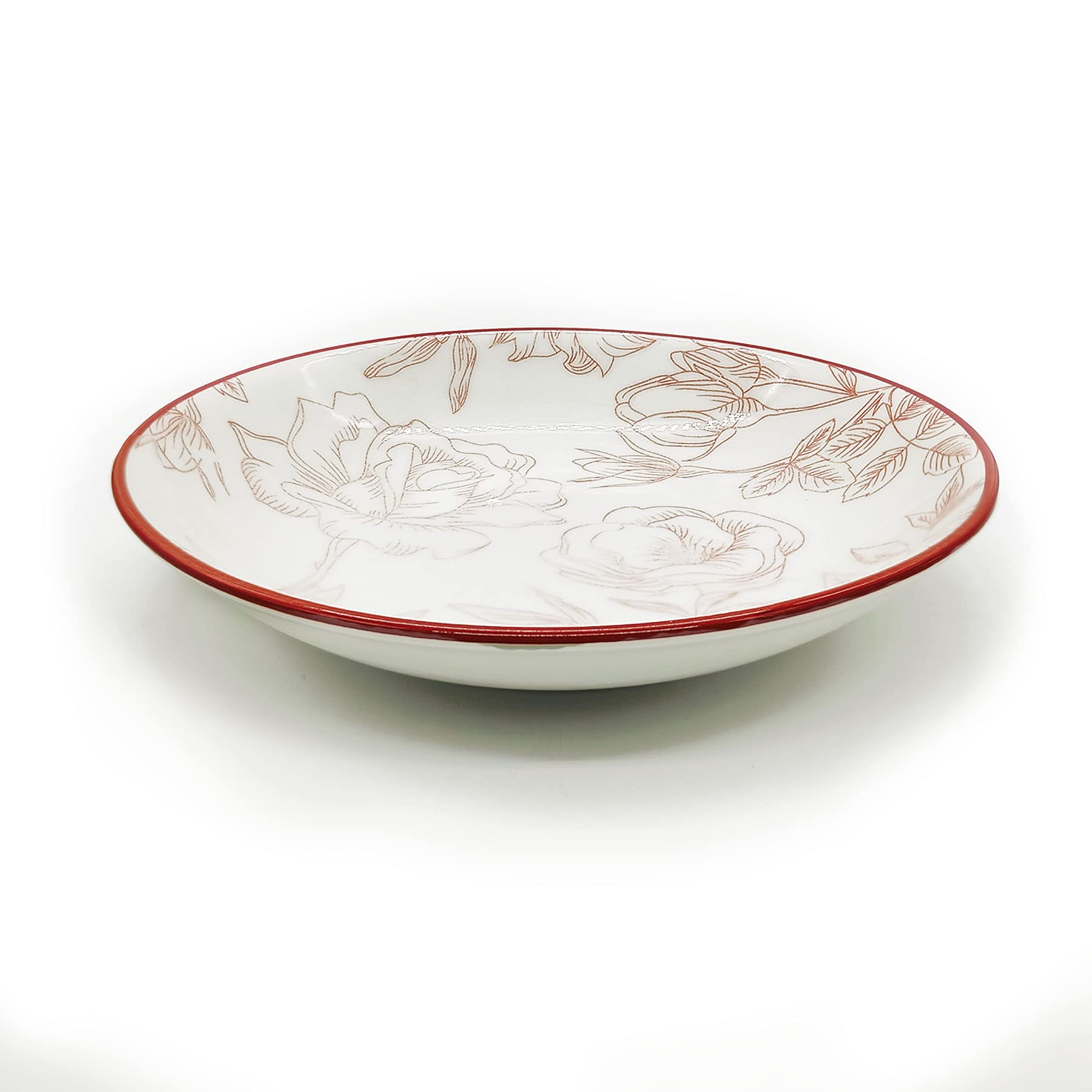 Turkceramics By Omkar International 21 Cm Ceramic Porcelain Deep Pasta/Chaat Plates