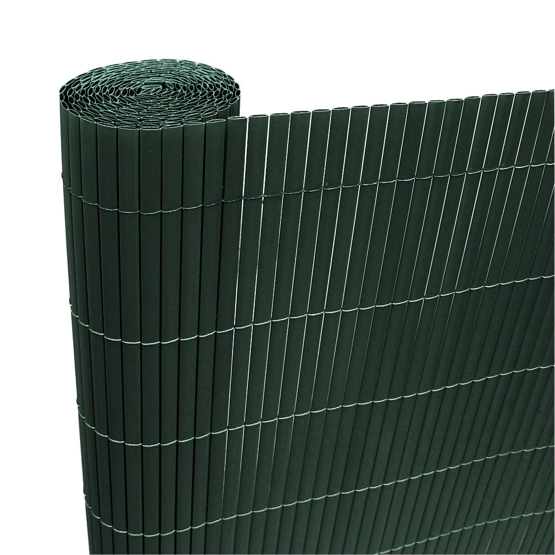 True Products 1.8m x 4m PVC Garden Fence Artificial Bamboo Slat Privacy Balcony Screening Green