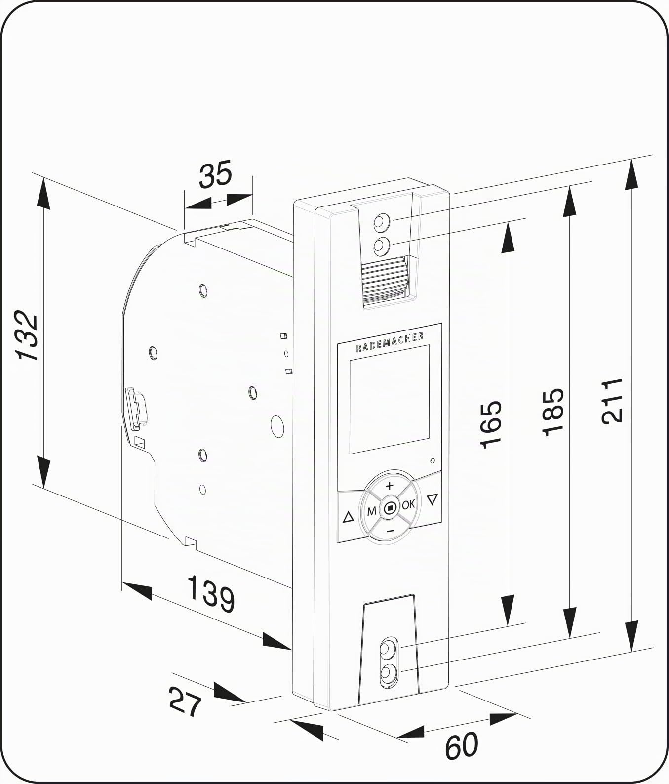 Rademacher elektrischer Gurtwickler RolloTron Comfort Minigurt 1740-UW, für Rollladen bis 45 kg (6 m²), für 15 mm Gurtband, Display, Unterputz (HOMEPILOT Nachfolgemodell verfügbar)