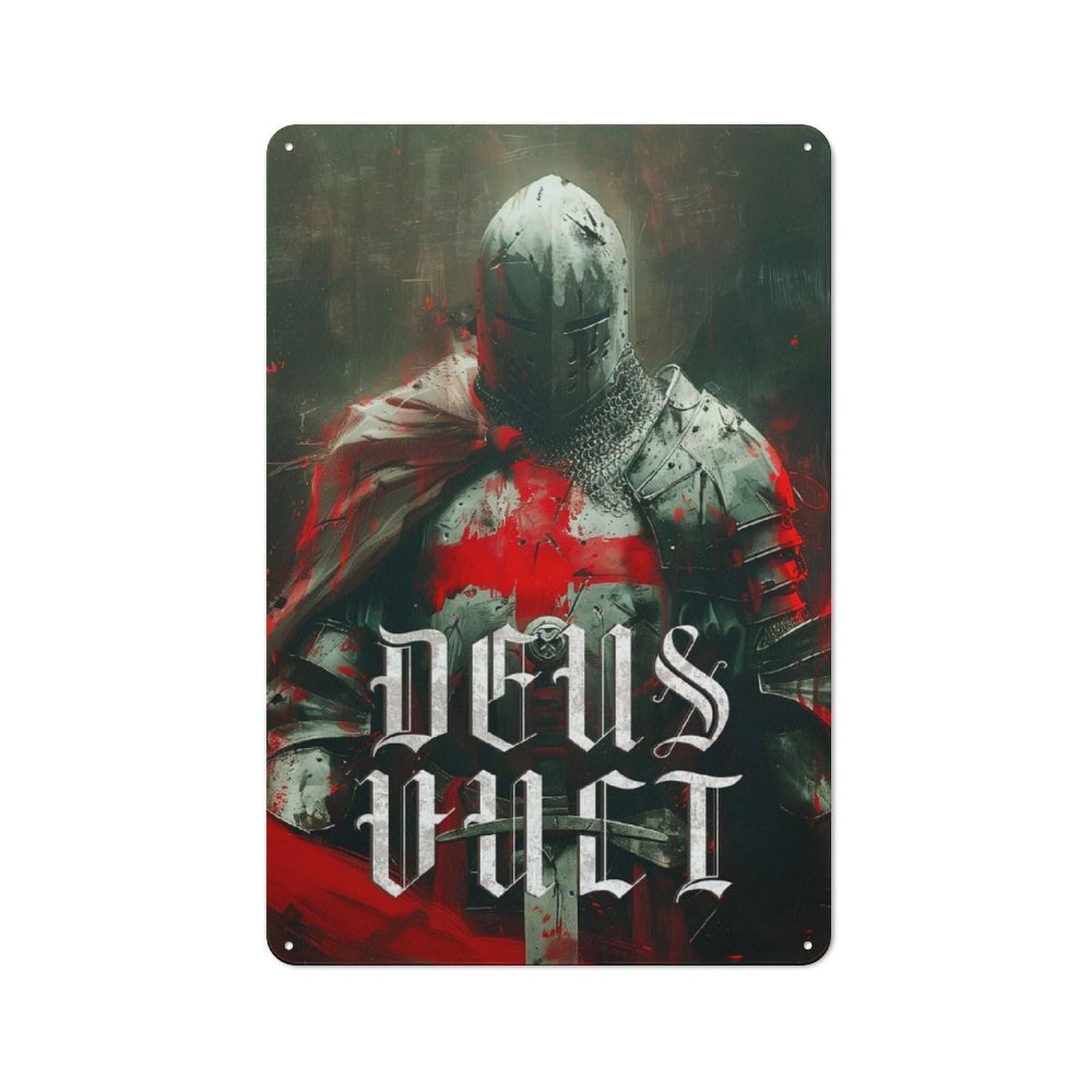 Junmoney Legacy Of The Templars Vintage Metal Plaque 30X20cm Featuring For Home Bar Wall, A Metal Wall Feature For Home Bars And Entertaining Spaces