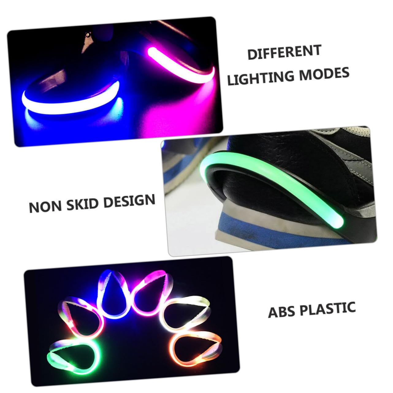 Mikikit Lumières De Sécurité LED pour Chaussures Clip Lumineux pour Coureurs Résistantes À Eau Modes Éclairage pour Course Cyclisme Et Couleur Aléatoire