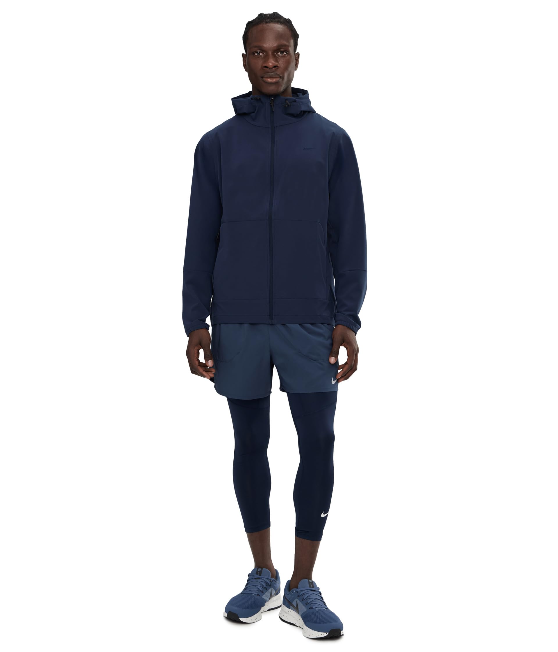 Nike Pro Dri-FIT - Mallas de Fitness para Hombre, Longitud 3/4 (FB7950-451, obsidiana/Blanco), Obsidiana/Blanco, Small