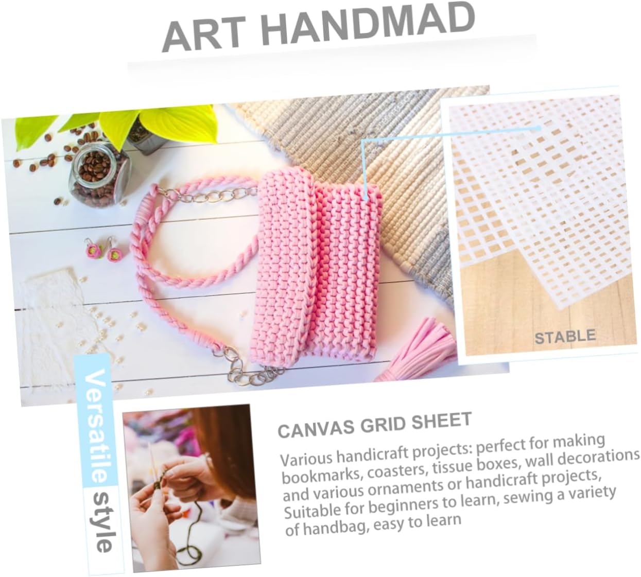 3pcs Mesh Plastic Canvas Sheets for Craft Embroidery Plastic Mesh for Crochet DIY Coaster