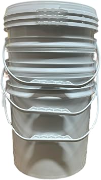 2.5 Gallon Bucket Food Safe Container with Lid White, 3pc with Lid Great for All-Purpose Usage