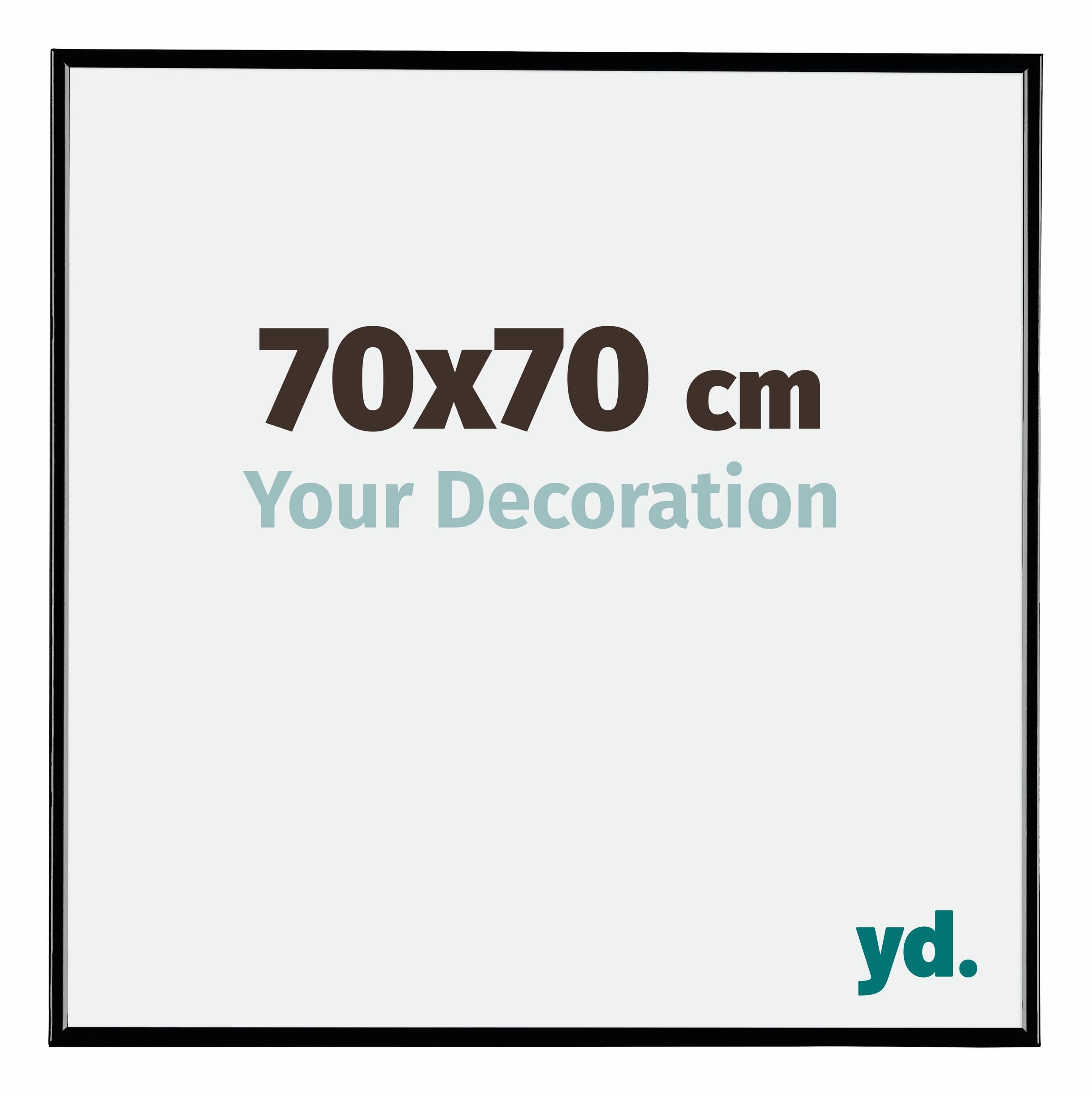 Your Decoration - Picture Frame 70x70 cm - Black High Gloss - Decorative Wall Frame in Plastic with Antireflection - Frame 70x70 - Evry