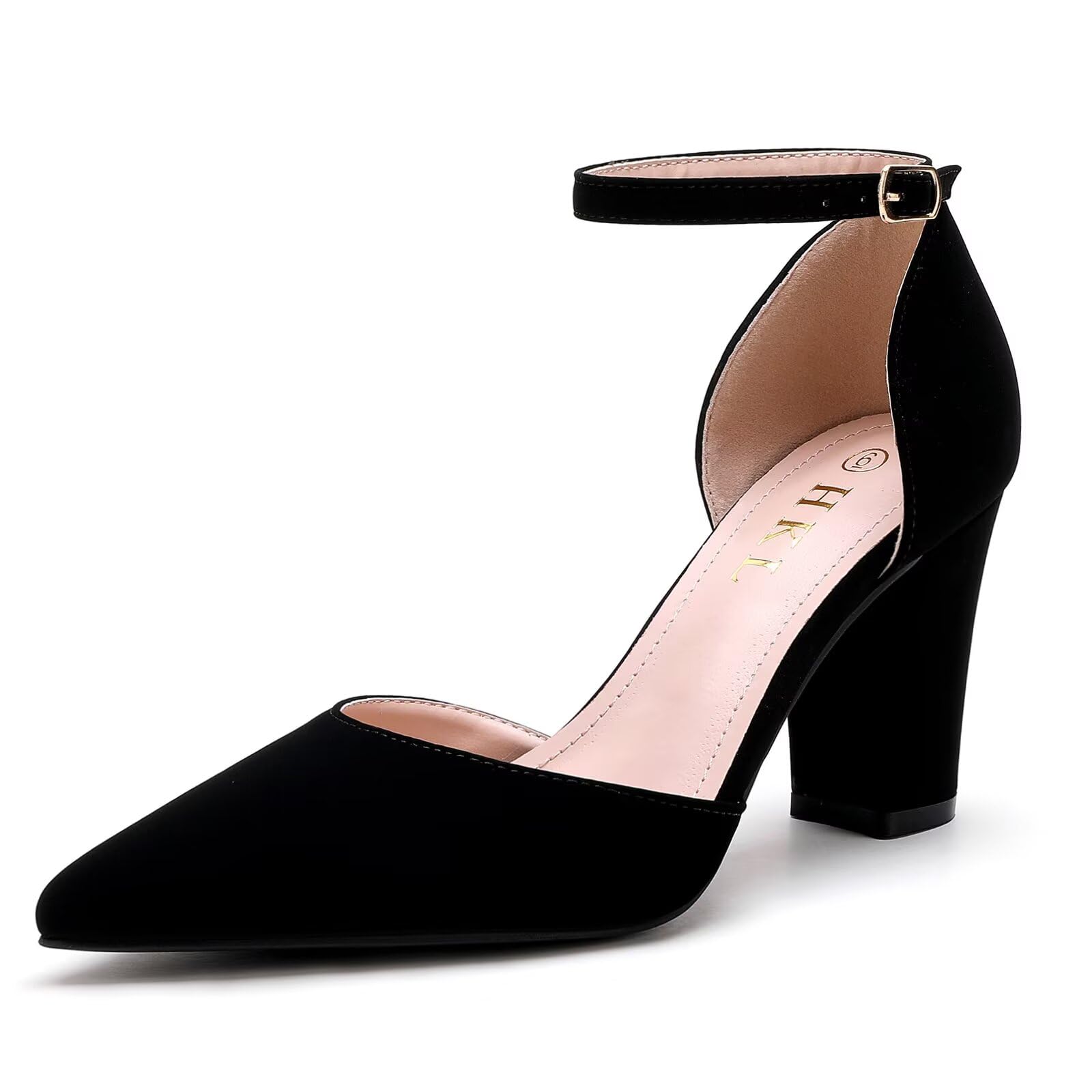 HKL Women's Closed Toe Pointed Heels Pumps