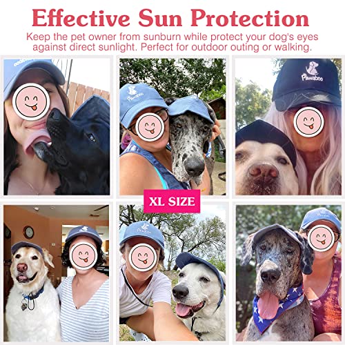 Pawaboo Haustier Baseball Mütze, 2 Stück Pet Eltern-Kind-Mütze, Sonnenhüte mit Ohrlöchern und Verstellbarem Kinnriemen, Haustier-Familienhüte Outdoor Hundecap Hundecap Sonnenschutzkappen, Groß, Rosa