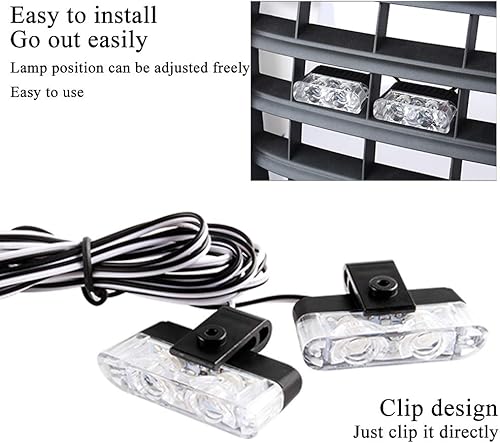 Miniatura 5 de yifengshun 8 luces estroboscópicas de emergencia LED 8 en 1 para camión, advertencia de vehículo, barra de luz intermitente, parrillas, DRL,