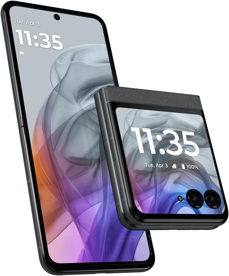 Motorola Moto Razr 2024, 256GB + 8GB RAM, Koala Gray - Locked to T-Mobile (Renewed)