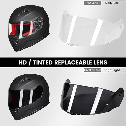 Miniatura 4 de ILM Casco de motocicleta de cara completa para hombres y mujeres, casco deportivo dual Pinlock anti niebla para motos de nieve para adultos, modelo