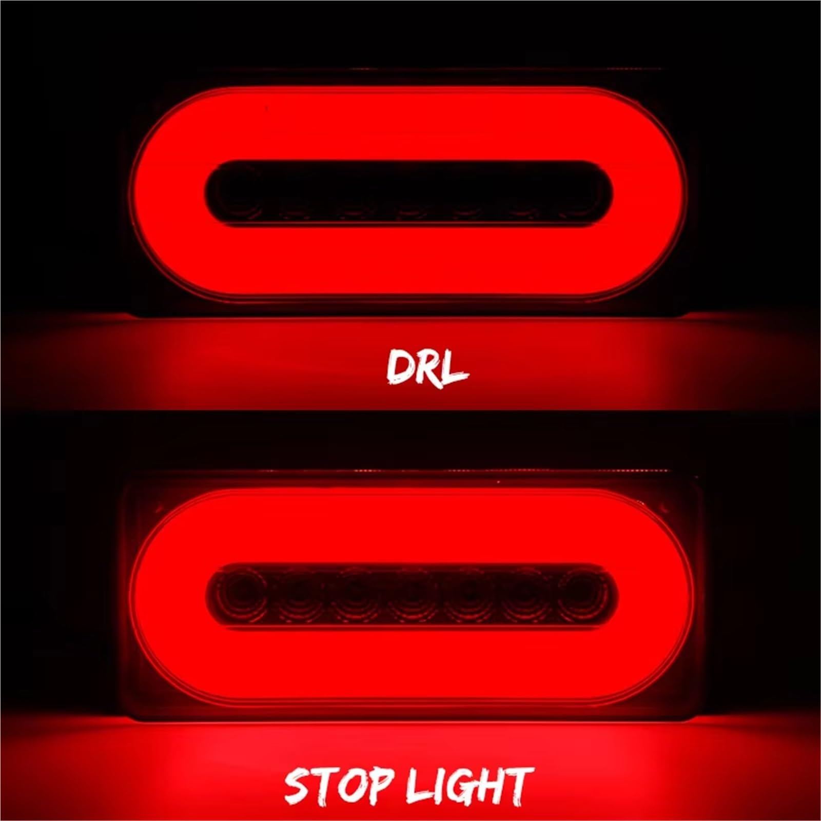 Intermitente lateral Luces Traseras LED Rojas Y Amarillas Indicador Señal Giro Luz Advertencia Freno Parada DRL Para Camión Remolque Caravana Marcador lateral