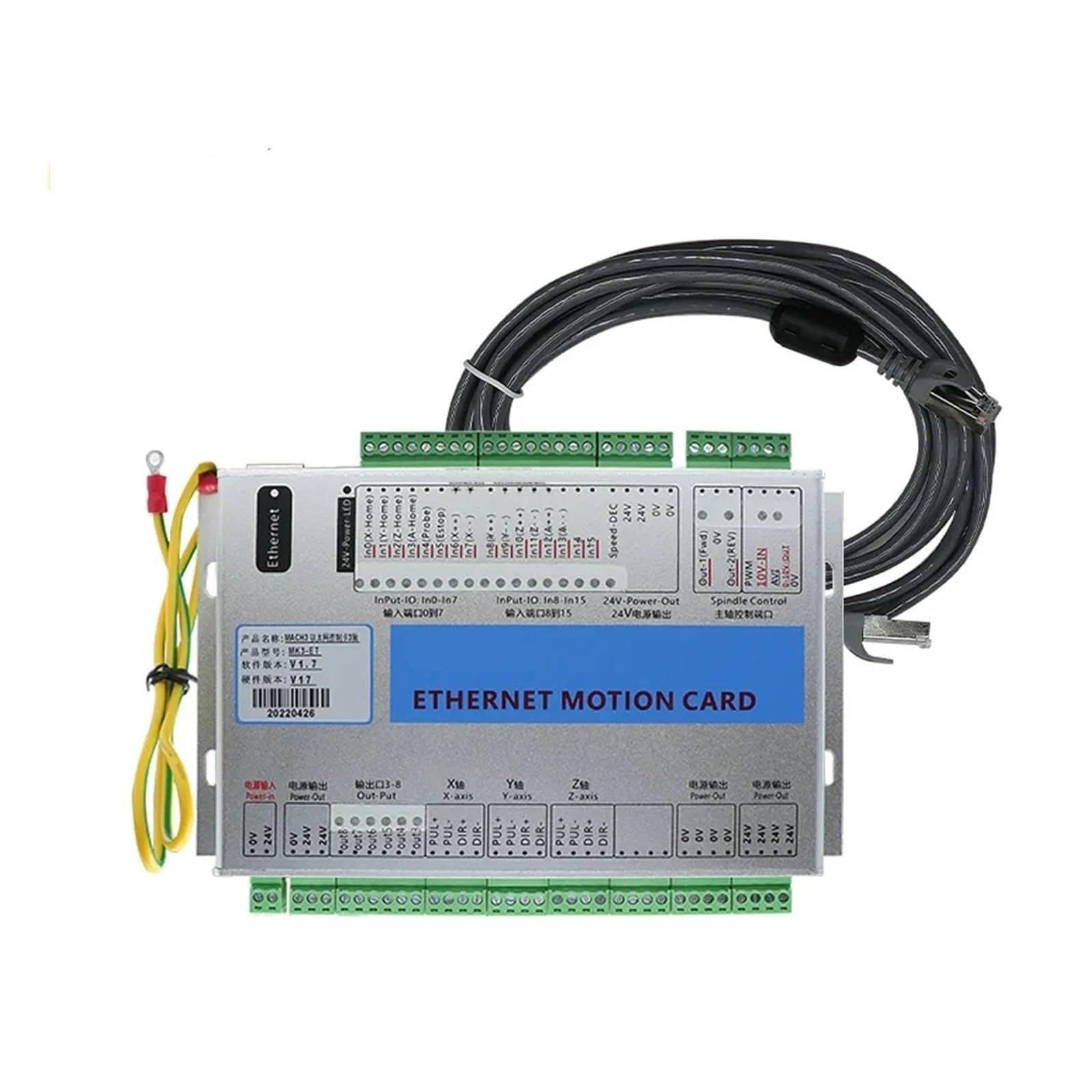 XHC MKX-ET Ethernet USB 3 Breakout Board 4 6 assi Scheda di controllo del movimento Supporto 2 MHz for servomotore passo-passo for incisore CNC,Industriale e fai da te(MK3-V 3 Axis USB)