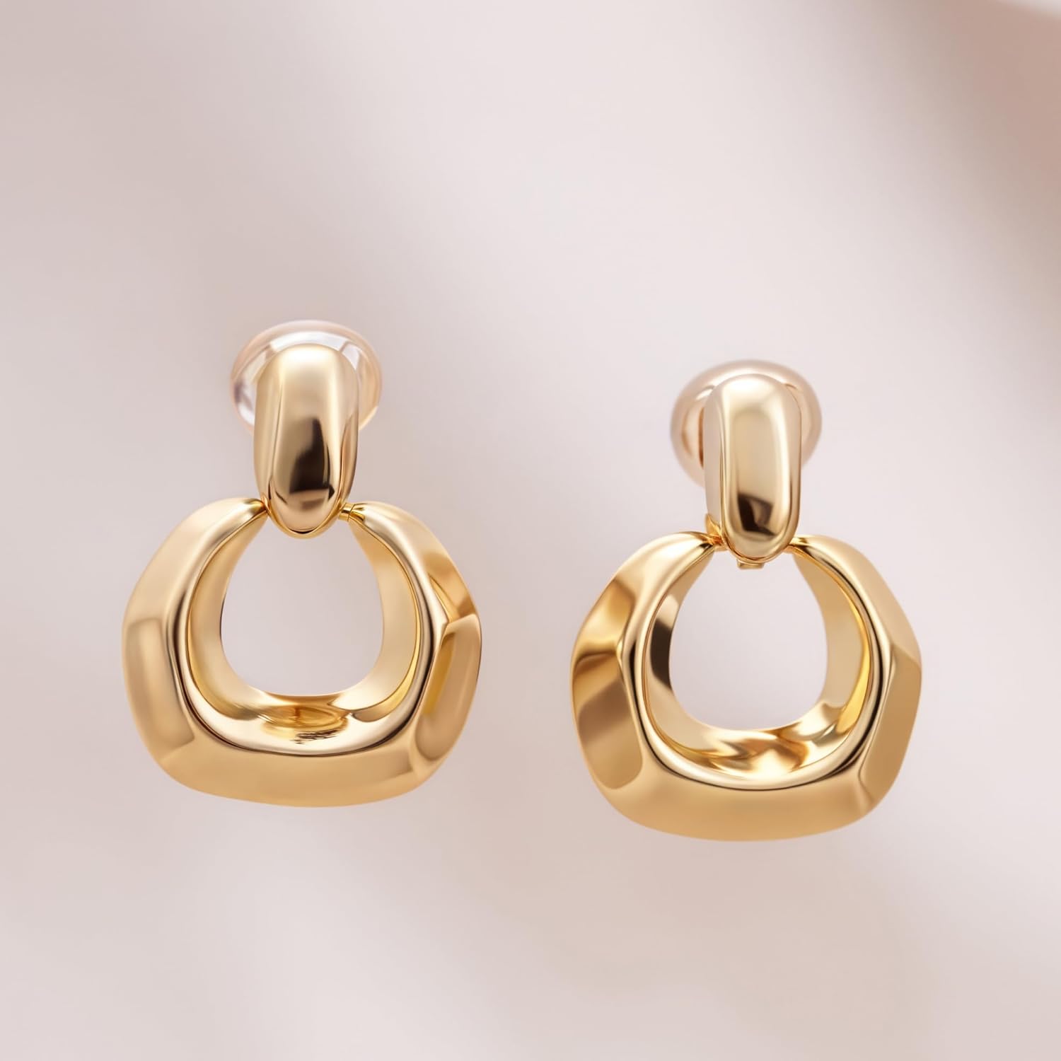 FAN&LOUIS Clip On Earrings Women,14K Gold Statement Earrings Clips Lightweight Clip-on Earrings for Women - Image 2