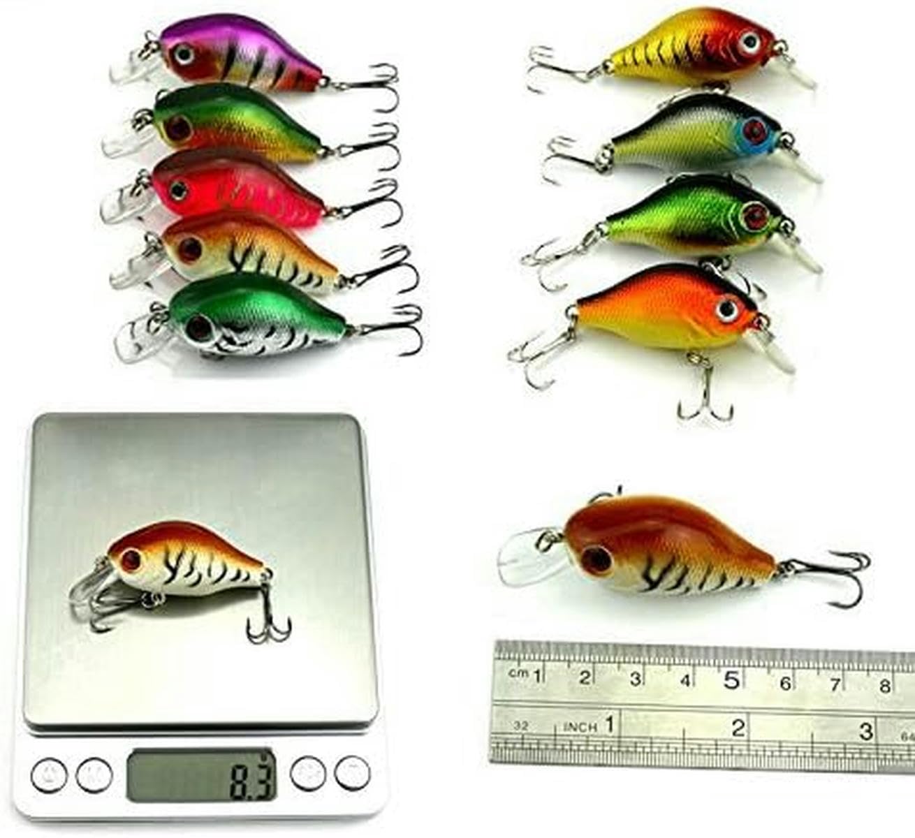 44-teiliges Angelköder-Set mit Minnow-Angelködern, Crankbaits und harten Swimbaits
