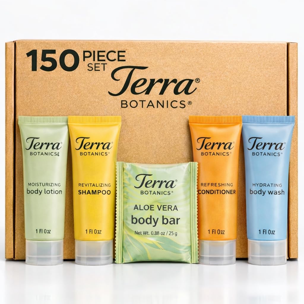 Hotel Amenities Kit – 150 Piece Set (30 Each) – Travel Size Toiletries Bulk for Airbnb, Vacation Rentals & Guest Bathrooms