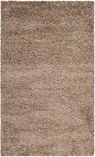 Image of Solid Fluffy Rugs and Carpet for Hall and Drawing Room 5x5 Square Beige Color