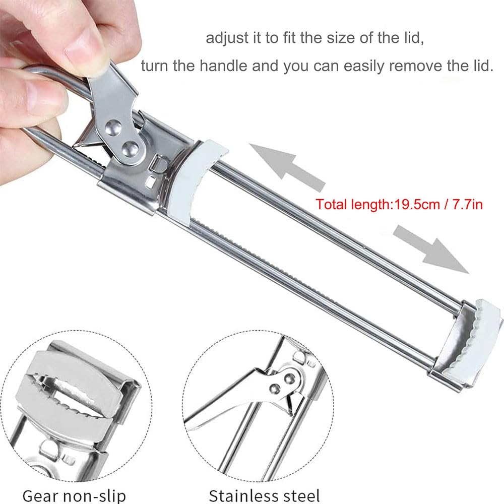 2 Pièces Ouvre Boite De Conserve, Ouvre Bocal Manuel Réglable En AcierInoxydable, Ouvre
