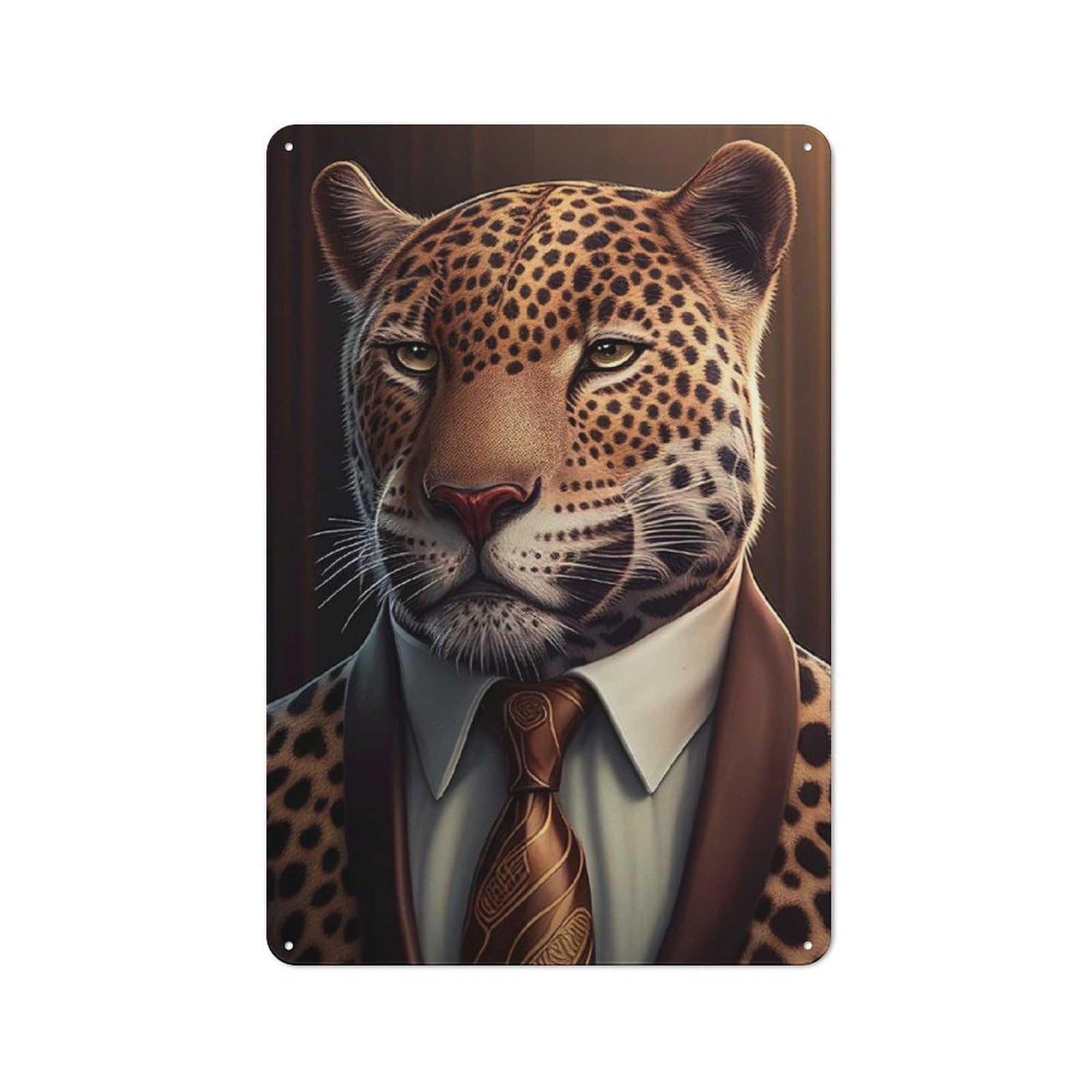 Junmoney Jaguar Suit Animal Metal Wall Sign 30X20cm, Retro Decor For Home Bar Wall, For Metal Sign Collectors, For Garage And Workshop Walls