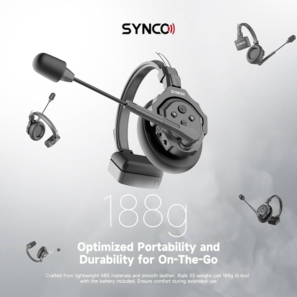 【新品】 SYNCO XTALK X2 インターコムヘッドセットシステム Amazon.com: SYNCO XTalk X2 2.4GHz Wireless Headset with