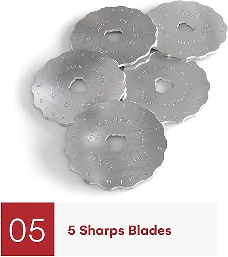 Miniatura 2 de Precision Quilting Tools Cuchillas de salto de 1.77 pulgadas (paquete de 5) compatibles con cortador. Hoja de salto ancha perfecta para proyectos de