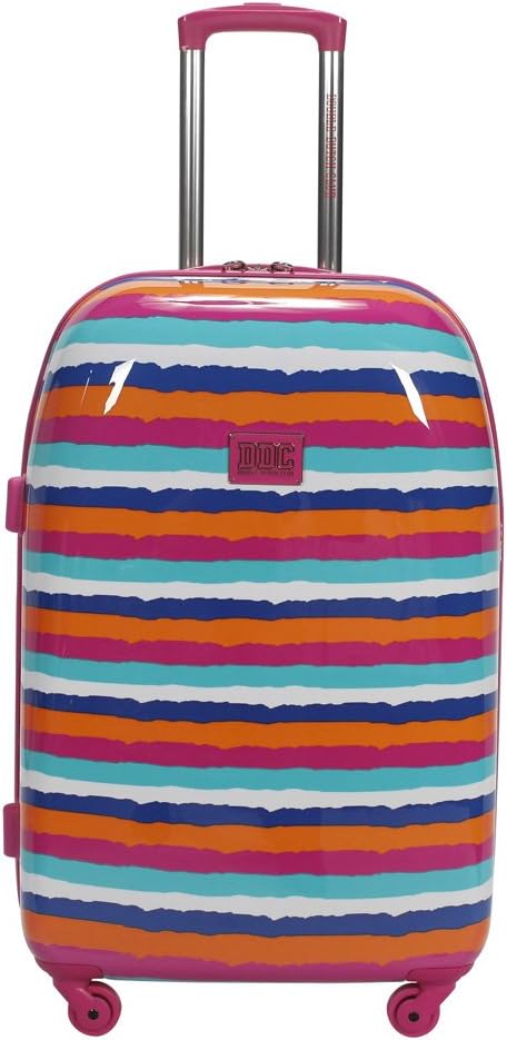 Double Dutch Club Water Color Stripe Warm 20 Inch Hardside, Pink, One Size
